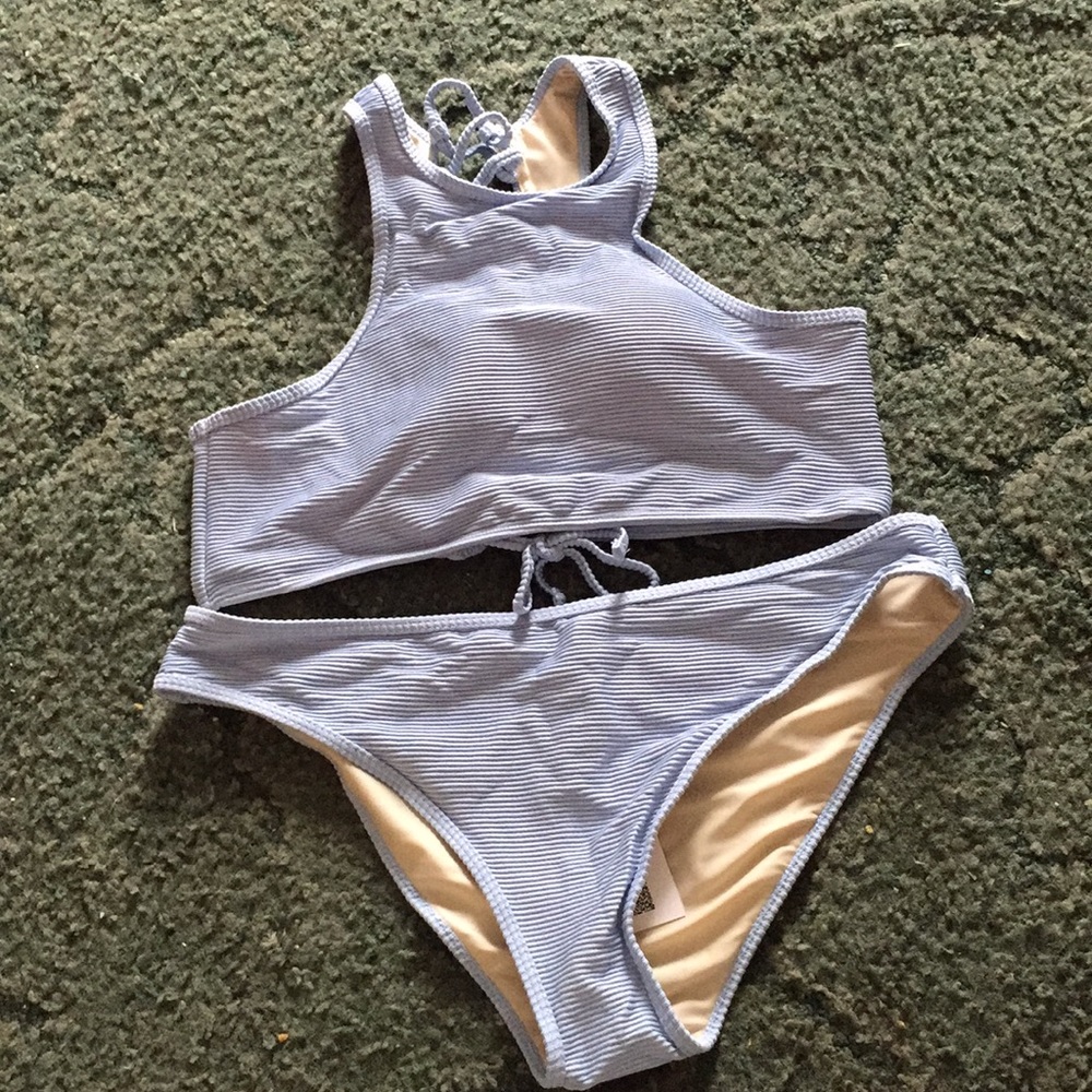 Baby blue high neck bikini